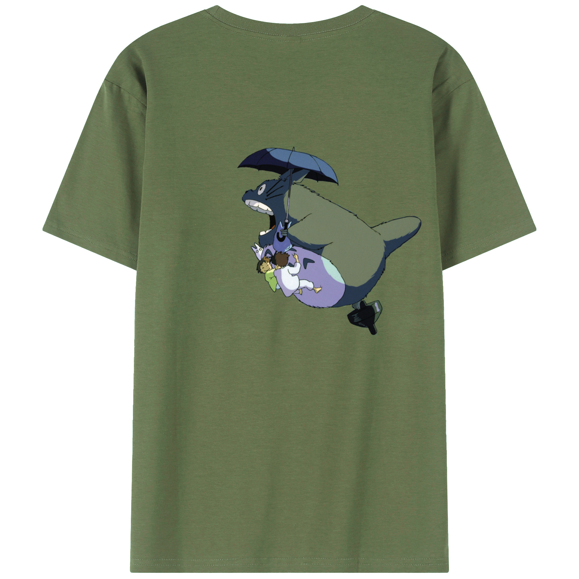（画像用） となりのトトロ 草壁メイ 草壁サツキ My Neighbor Totoro Satsuki Kusakabe Mei Kusakabe 綿100％ メンズ半袖Tシャツ（バックプリント） 通気性